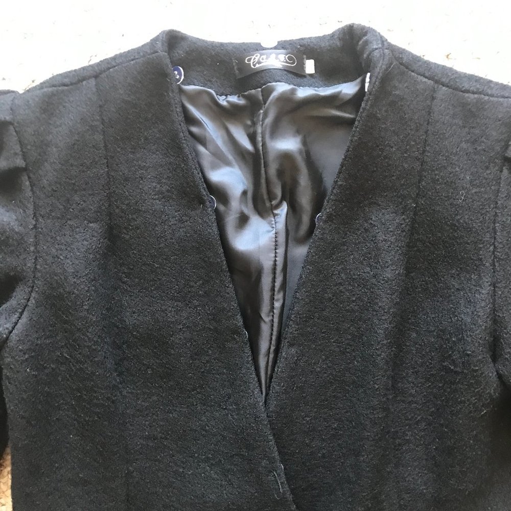 Women's Black Coat - Picture 8 of 15